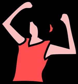 Flexing Silhouette Sports Illustration PNG with transparent background