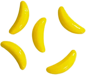 Floating Bananas Black Background PNG Image