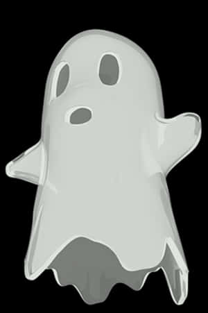 Floating Cartoon Ghost Graphic PNG image with transparent background