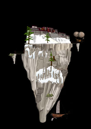 Floating_ Fantasy_ Island_ Illustration PNG image with transparent background