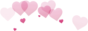 Floating Hearts Graphic PNG image with transparent background