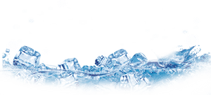 Floating Ice Cubes Water Splash PNG image with transparent background