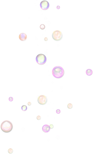 Floating Soap Bubbleson Black Background PNG Image