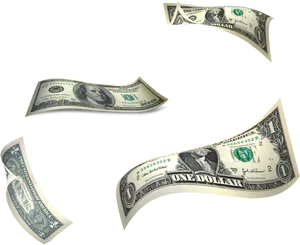 Floating U S Dollar Bills PNG Image