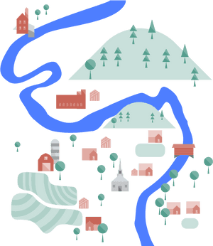 Scene Of A Vermont Village - Graphic Design, HD Png Download PNG with transparent background