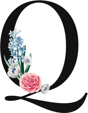 Floral Alphabet Letter Q PNG Image