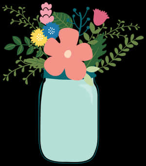 Flower Jar Print & Cut File - Transparent Mason Jar Rustic Clipart, HD Png Download PNG