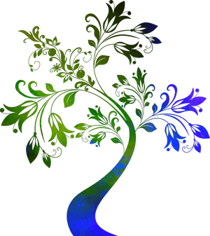 Floral Artwork Design PNG image with transparent background