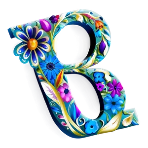 Floral B Letter Png Nwv36 PNG Image