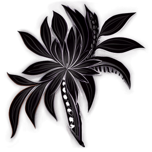Floral Black and White Design PNG cgj PNG with transparent background