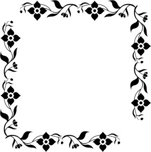 Floral Black Frame Design.png PNG