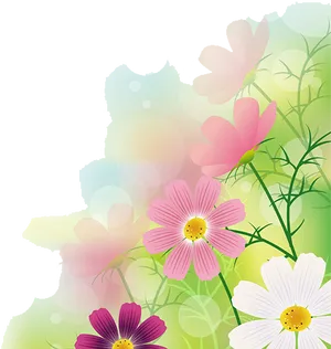 Floral Bokeh Background PNG Image