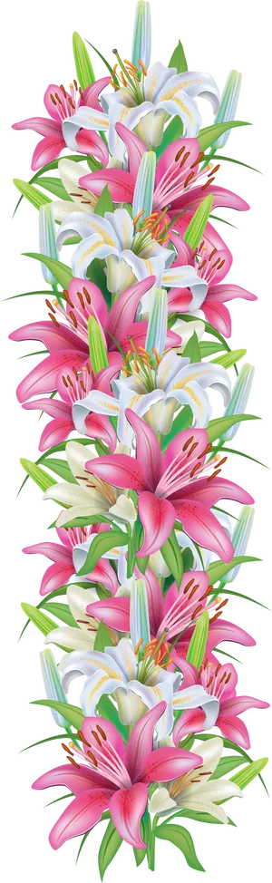 Floral Border Clipart Lilies PNG Image