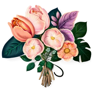 Floral Bouquet Sticker Png Cbh PNG Image