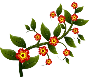 Floral Branch Illustration PNG Image