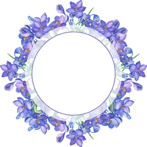 Floral_ Circle_ Frame_on_ Black_ Background PNG Image