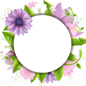 Floral_ Circle_ Frame_ P N G PNG Image