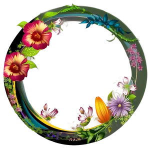 Floral Circle Frame Png Unn18 PNG Image