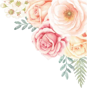 Floral_ Corner_ Bouquet_ Watercolor PNG Image