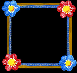 Floral Corner Decorative Frame PNG image with transparent background
