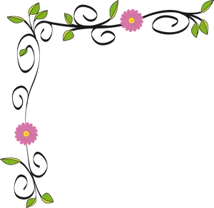 Floral_ Corner_ Design_ Black_ Background.png PNG Image