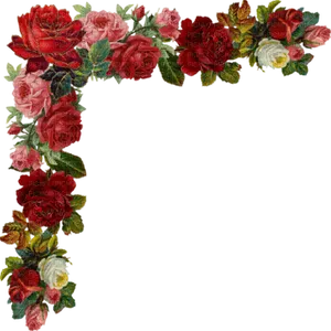 Floral Corner Design Overlay PNG Image