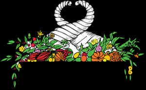 Floral_ Cornucopia_ Vector_ Art PNG with transparent background