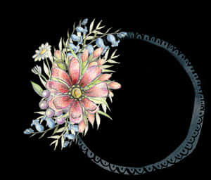 Floral_ Crescent_ Moon_ Illustration PNG image with transparent background
