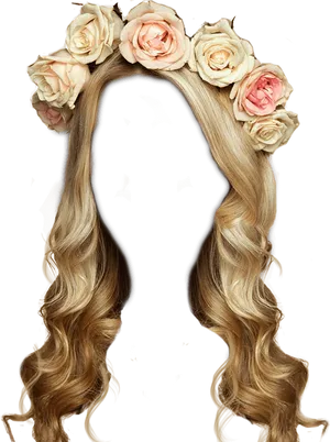 Floral Crown Hairstyle PNG Image