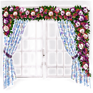 Floral Curtains PNG jkt PNG image with transparent background