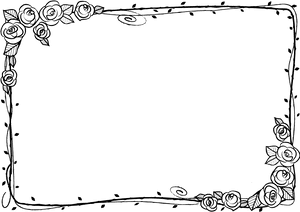 Floral Decorated Black Frame PNG