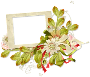 Floral Decorated Frame Design PNG Image