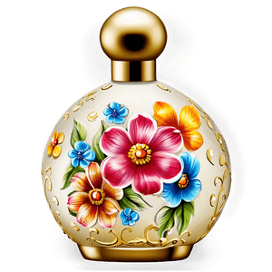 Floral Decorated Perfume Bottle PNG cwb71 PNG