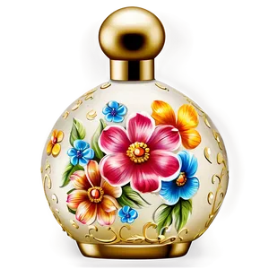 Floral Decorated Perfume Bottle Png Cwb71 PNG Image