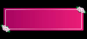 Floral Decorated Pink Banner PNG image with transparent background