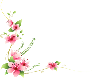 Floral Decoration Corner Design PNG Image