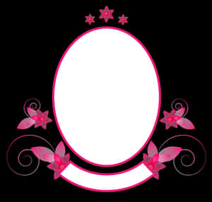 Floral Decorative Frame Black Background PNG image with transparent background