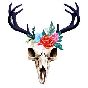 Floral Deer Skull Graphic Png 71 PNG Image