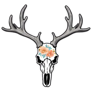 Floral Deer Skull Graphic Png Ykb PNG Image