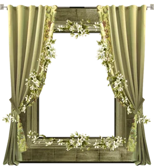 Floral Draped Frame Design PNG Image