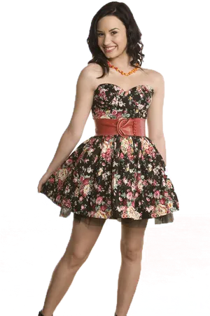 Floral Dress Woman Smiling PNG Image