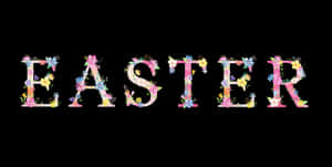Floral Easter Text Design PNG image with transparent background