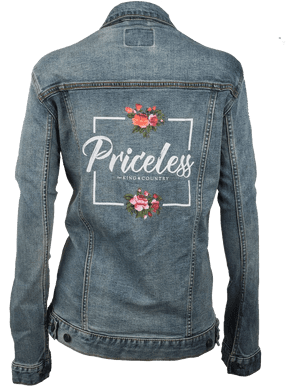 Floral Embellished Denim Jacket PNG image with transparent background