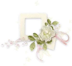 Floral Embellished Frame Design PNG Image