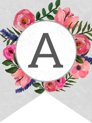 Floral Embellished Letter A Artwork PNG Image