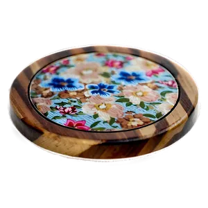 Floral Fabric Coaster Png 06252024 PNG Image