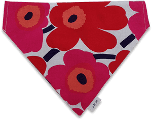 6five Reversible Red Bandana In Marimekko Fabric - Marimekko Unikko Red Placemat, HD Png Download PNG image with transparent background