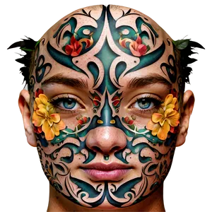 Floral Face Tattoo Png 80 PNG Image