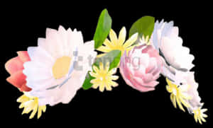 Floral Filter Snapchat Graphic PNG image with transparent background