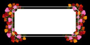 Floral Frame Banner Template PNG image with transparent background